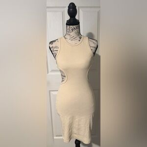 American Threads Cream Cut Out Sleeveless Dress
